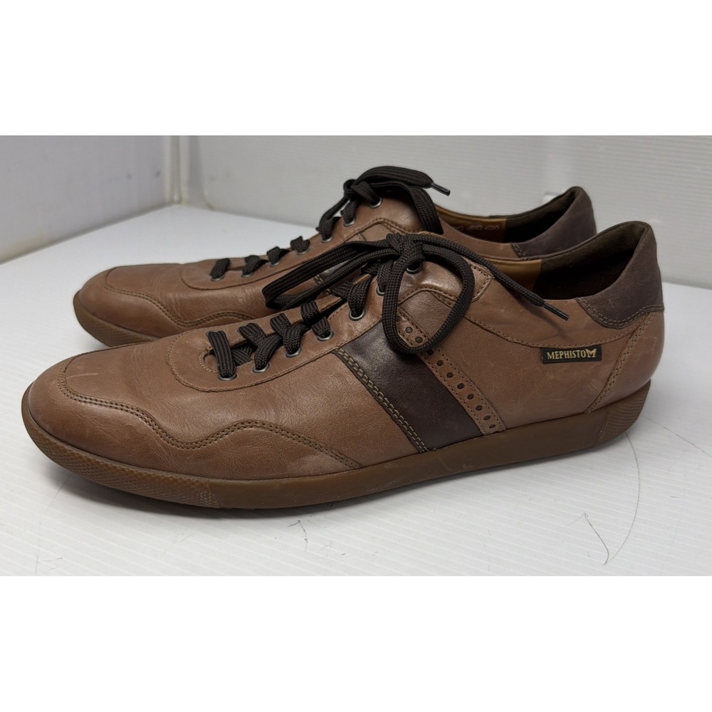 Mephisto Shoes Mens US 12 EU 11.5 Chestnut Brown Leather Steve Urban Sneaker
